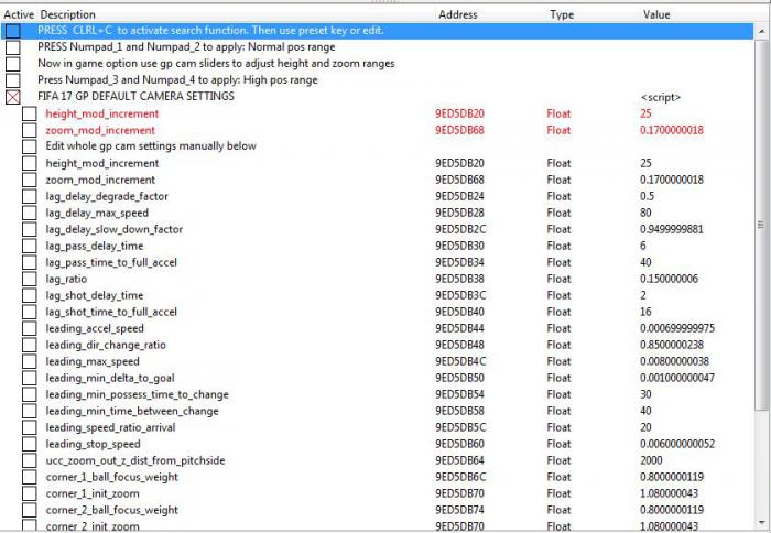 FIFA 17 «CAMERA MOD TWEAKER 4.0»